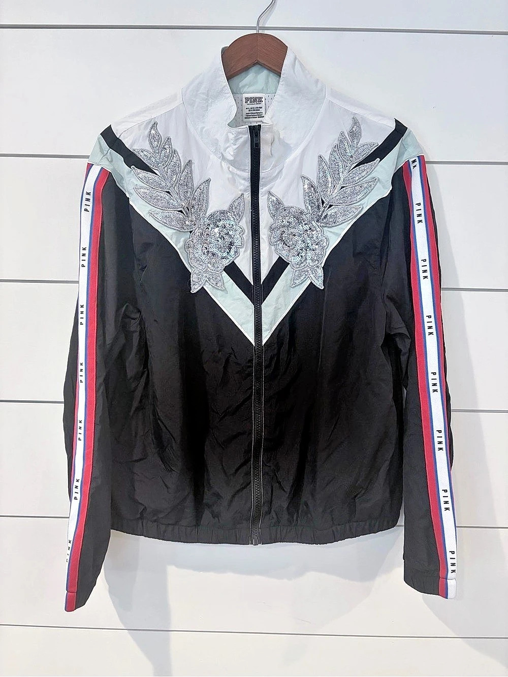 Victoria’s Secret PINK Sequin Windbreaker M/L Y2K Sporty Spice Core Vintage